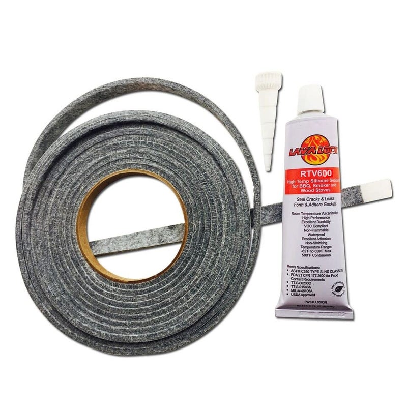 LavaLockÂ® Self Stick PRO Pack: 1/2" x 1/8" Grey Compatible with Nomex BBQ Smoker Gasket w/RTV Charcoal Grill Seal - Image 2